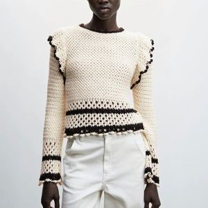 NWT Mango Sweater with Openwork Details